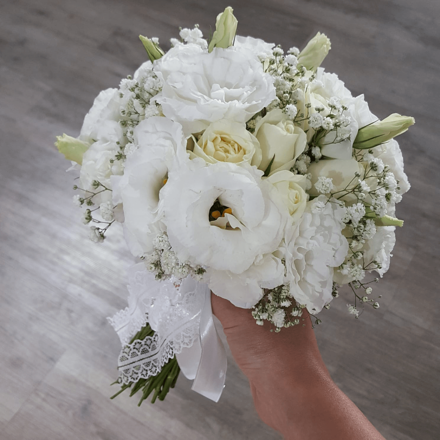 זר כלה לבן כפרי